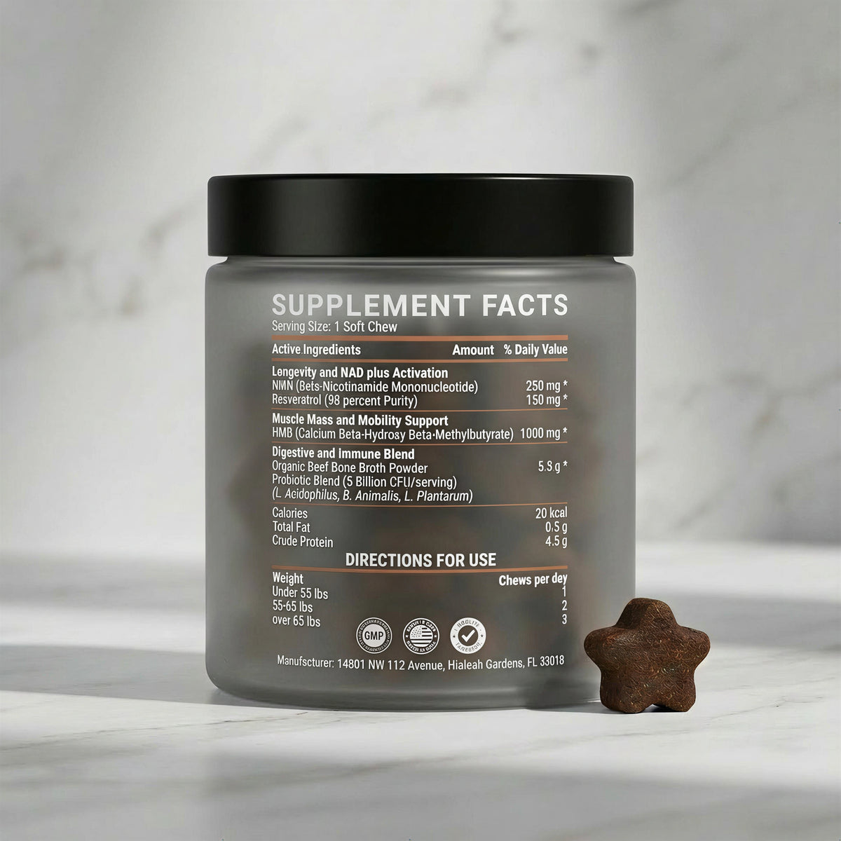 wild:age™ Longevity Chews for Dogs — NAD+ Supplement with NMN, Probiotics, HMB, Resveratol for Healthy Aging, Energy & Joint Support