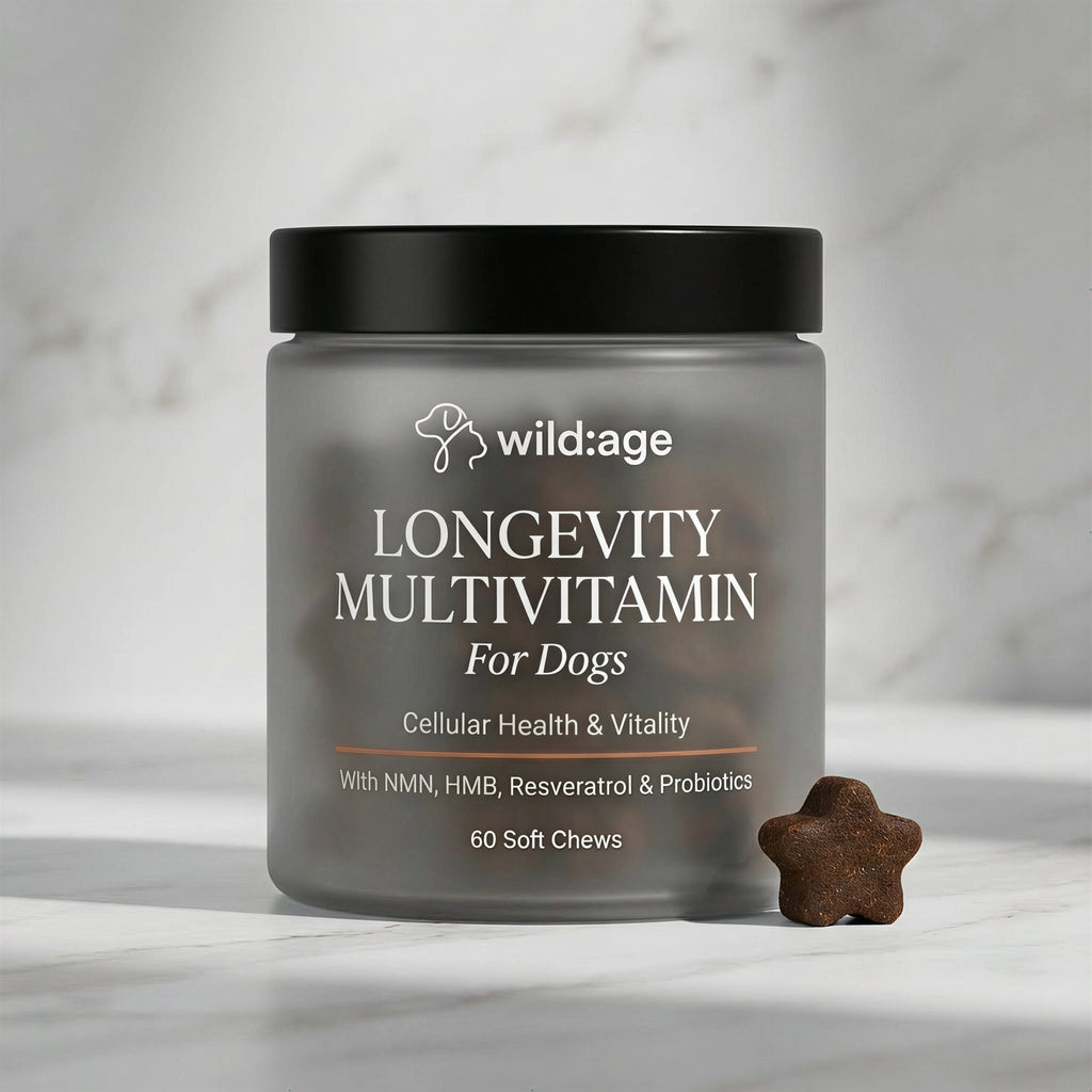 wild:age™ Longevity Chews for Dogs — NAD+ Supplement with NMN, Probiotics, HMB, Resveratol for Healthy Aging, Energy & Joint Support