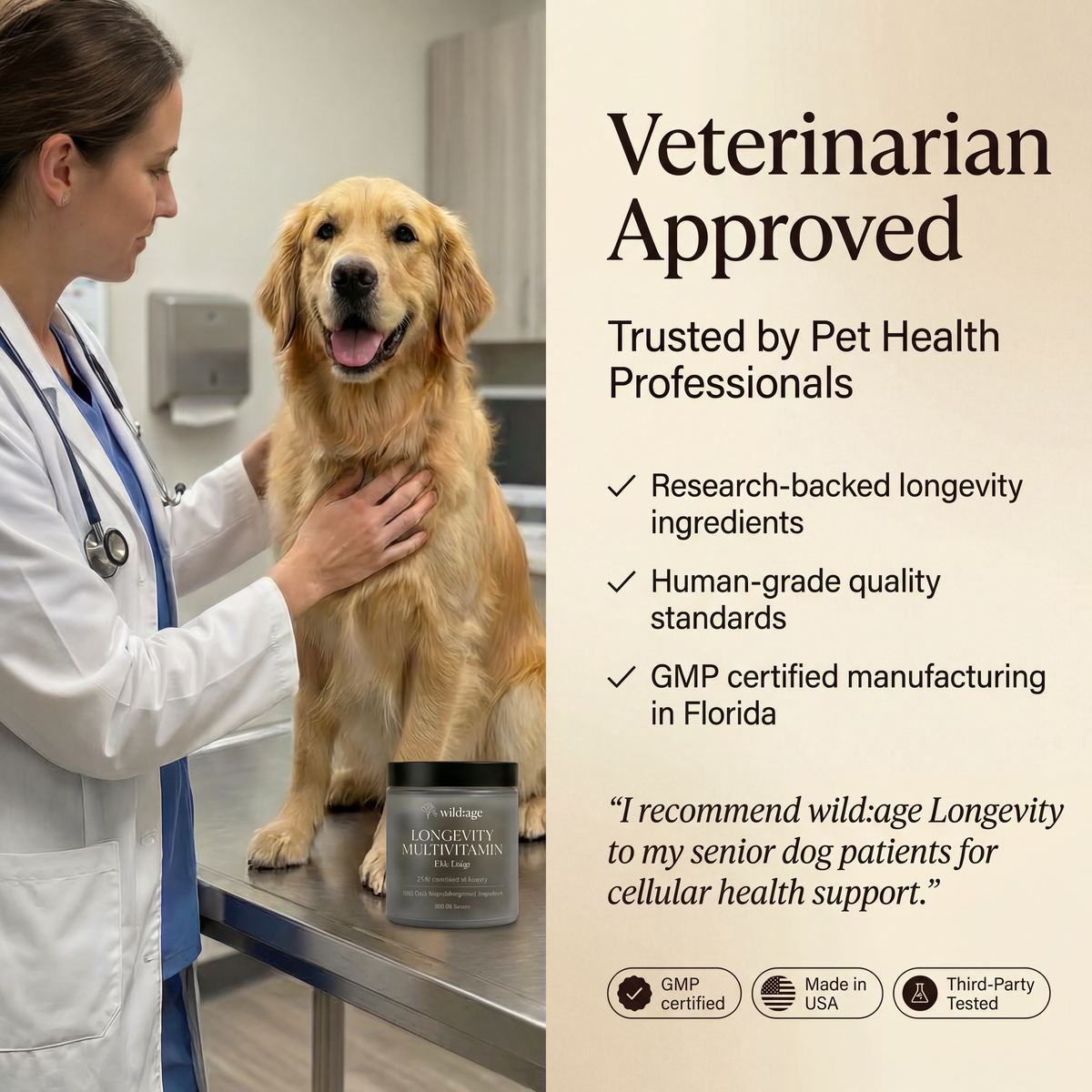 wild:age™ Longevity Chews for Dogs — NAD+ Supplement with NMN, Probiotics, HMB, Resveratol for Healthy Aging, Energy & Joint Support